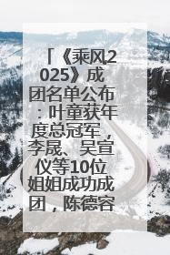 《乘风2025》成团名单公布：叶童获年度总冠军，李晟、吴宣仪等10位姐姐成功成团，陈德容获年度高光人物