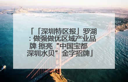 「深圳特区报」罗湖：做强做优区域产业品牌 擦亮“中国宝都 深圳水贝”金字招牌