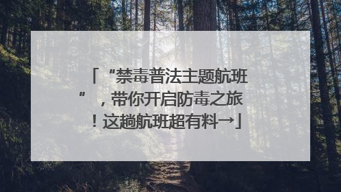 “禁毒普法主题航班”，带你开启防毒之旅！这趟航班超有料→