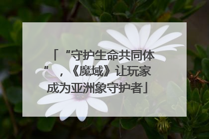 “守护生命共同体”，《魔域》让玩家成为亚洲象守护者