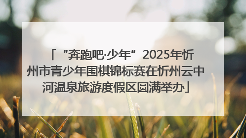 “奔跑吧·少年”2025年忻州市青少年围棋锦标赛在忻州云中河温泉旅游度假区圆满举办