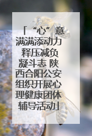“心”意满满添动力 释压减负凝斗志 陕西合阳公安组织开展心理健康团体辅导活动