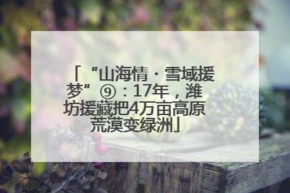 “山海情・雪域援梦”⑨：17年，潍坊援藏把4万亩高原荒漠变绿洲