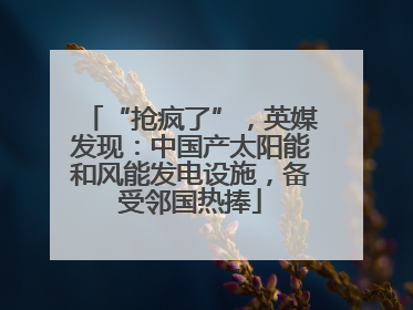 “抢疯了”，英媒发现：中国产太阳能和风能发电设施，备受邻国热捧