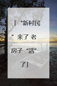 “新村民”来了 老房子“活”了