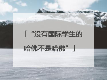 “没有国际学生的哈佛不是哈佛”