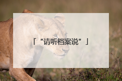 “请听档案说”