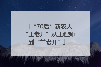 “70后”新农人“王老开”从工程师到“羊老开”