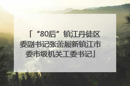 “80后”镇江丹徒区委副书记张蕾履新镇江市委市级机关工委书记