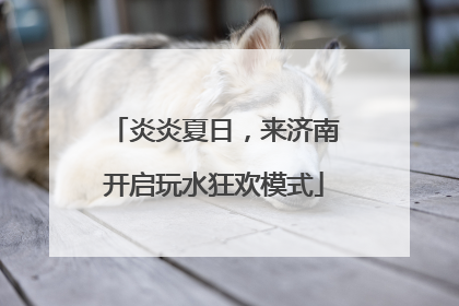 炎炎夏日，来济南开启玩水狂欢模式