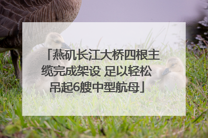 燕矶长江大桥四根主缆完成架设 足以轻松吊起6艘中型航母