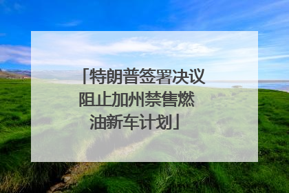 特朗普签署决议 阻止加州禁售燃油新车计划