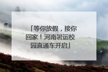 等你放假，接你回家！河南暑运校园直通车开启