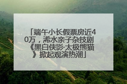 端午小长假票房近40万，浠水亲子杂技剧《黑白侠影·太极熊猫》掀起观演热潮