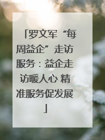 罗文军“每周益企”走访服务：益企走访暖人心 精准服务促发展