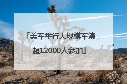 美军举行大规模军演，超12000人参加