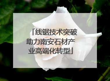线锯技术突破助力南安石材产业高端化转型