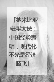 纳米比亚驻华大使：中国经验表明，现代化不光是经济腾飞
