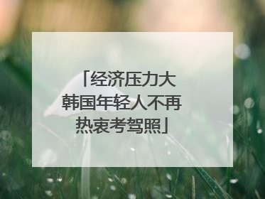 经济压力大 韩国年轻人不再热衷考驾照
