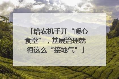 给农机手开“暖心食堂”，基层治理就得这么“接地气”