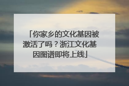 你家乡的文化基因被激活了吗？浙江文化基因图谱即将上线