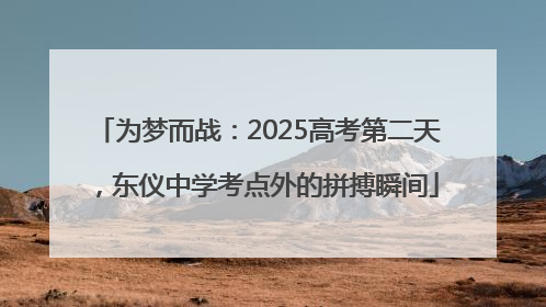 为梦而战：2025高考第二天，东仪中学考点外的拼搏瞬间