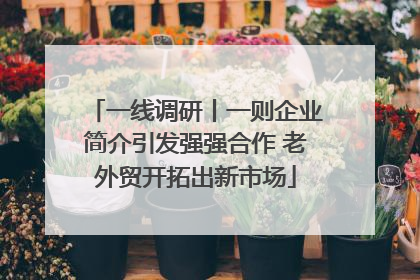 一线调研丨一则企业简介引发强强合作 老外贸开拓出新市场