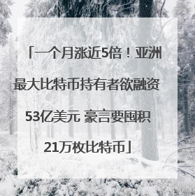 一个月涨近5倍！亚洲最大比特币持有者欲融资53亿美元 豪言要囤积21万枚比特币