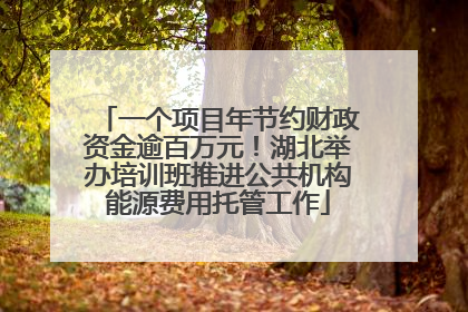 一个项目年节约财政资金逾百万元！湖北举办培训班推进公共机构能源费用托管工作