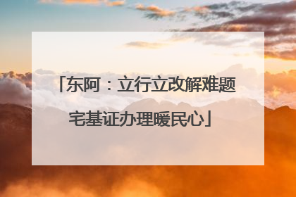 东阿：立行立改解难题 宅基证办理暖民心