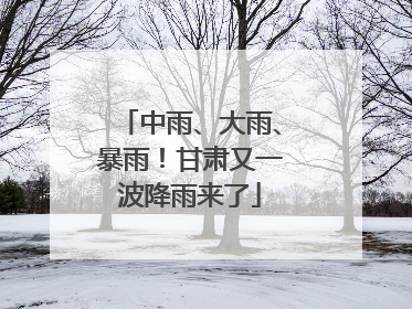 中雨、大雨、暴雨！甘肃又一波降雨来了