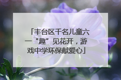 丰台区千名儿童六一“趣”见花开，游戏中学环保献爱心