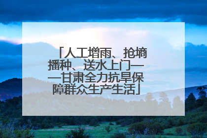 人工增雨、抢墒播种、送水上门——甘肃全力抗旱保障群众生产生活