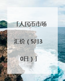 人民币市场汇价（5月30日）