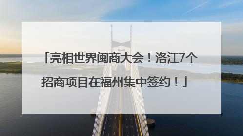 亮相世界闽商大会！洛江7个招商项目在福州集中签约！