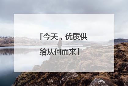 今天，优质供给从何而来