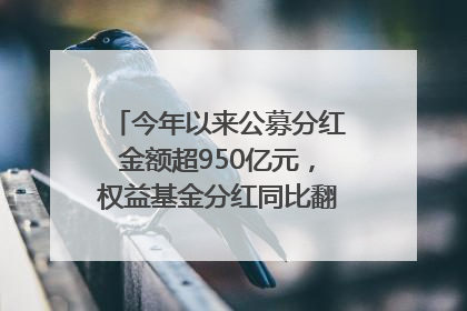 今年以来公募分红金额超950亿元，权益基金分红同比翻倍｜招财猫