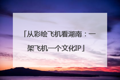 从彩绘飞机看湖南：一架飞机一个文化IP