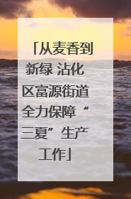 从麦香到新绿 沾化区富源街道全力保障“三夏”生产工作