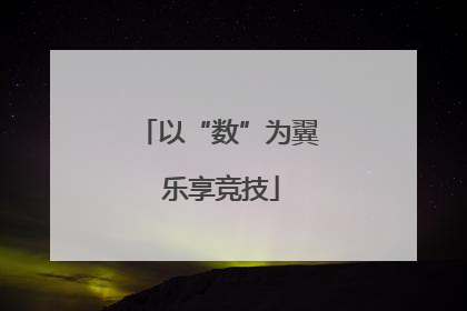 以“数”为翼 乐享竞技