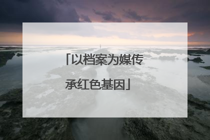 以档案为媒传承红色基因