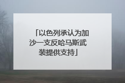 以色列承认为加沙一支反哈马斯武装提供支持