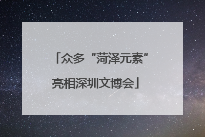 众多“菏泽元素”亮相深圳文博会