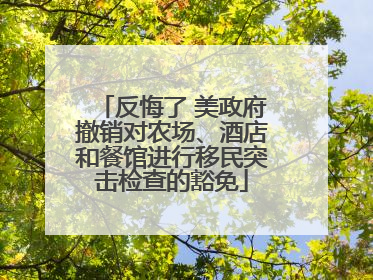 反悔了 美政府撤销对农场、酒店和餐馆进行移民突击检查的豁免