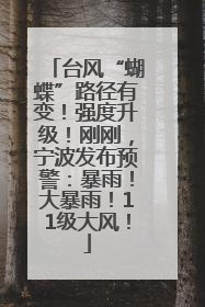 台风“蝴蝶”路径有变！强度升级！刚刚，宁波发布预警：暴雨！大暴雨！11级大风！