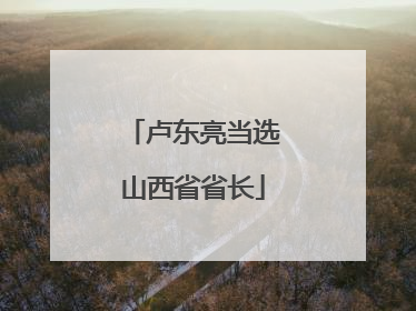 卢东亮当选山西省省长