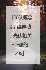 光伏概念股早盘异动，光伏相关ETF涨约2%