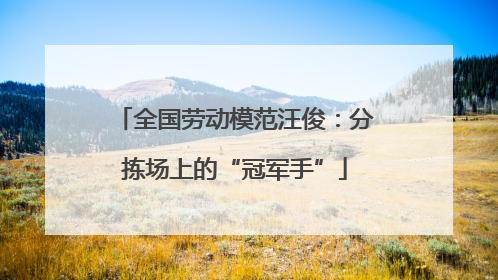 全国劳动模范汪俊：分拣场上的“冠军手”