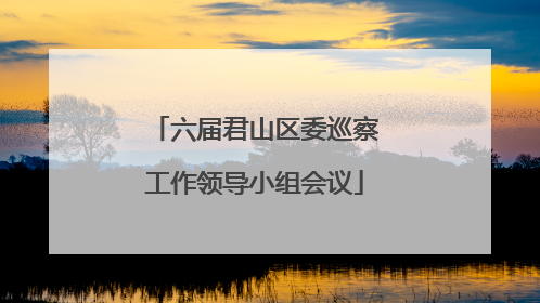 六届君山区委巡察工作领导小组会议