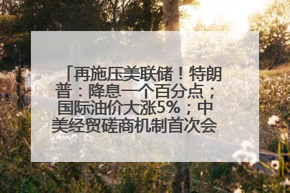 再施压美联储！特朗普：降息一个百分点；国际油价大涨5%；中美经贸磋商机制首次会议在英国伦敦举行；6499元起，华为发布新款手机丨每经早参
